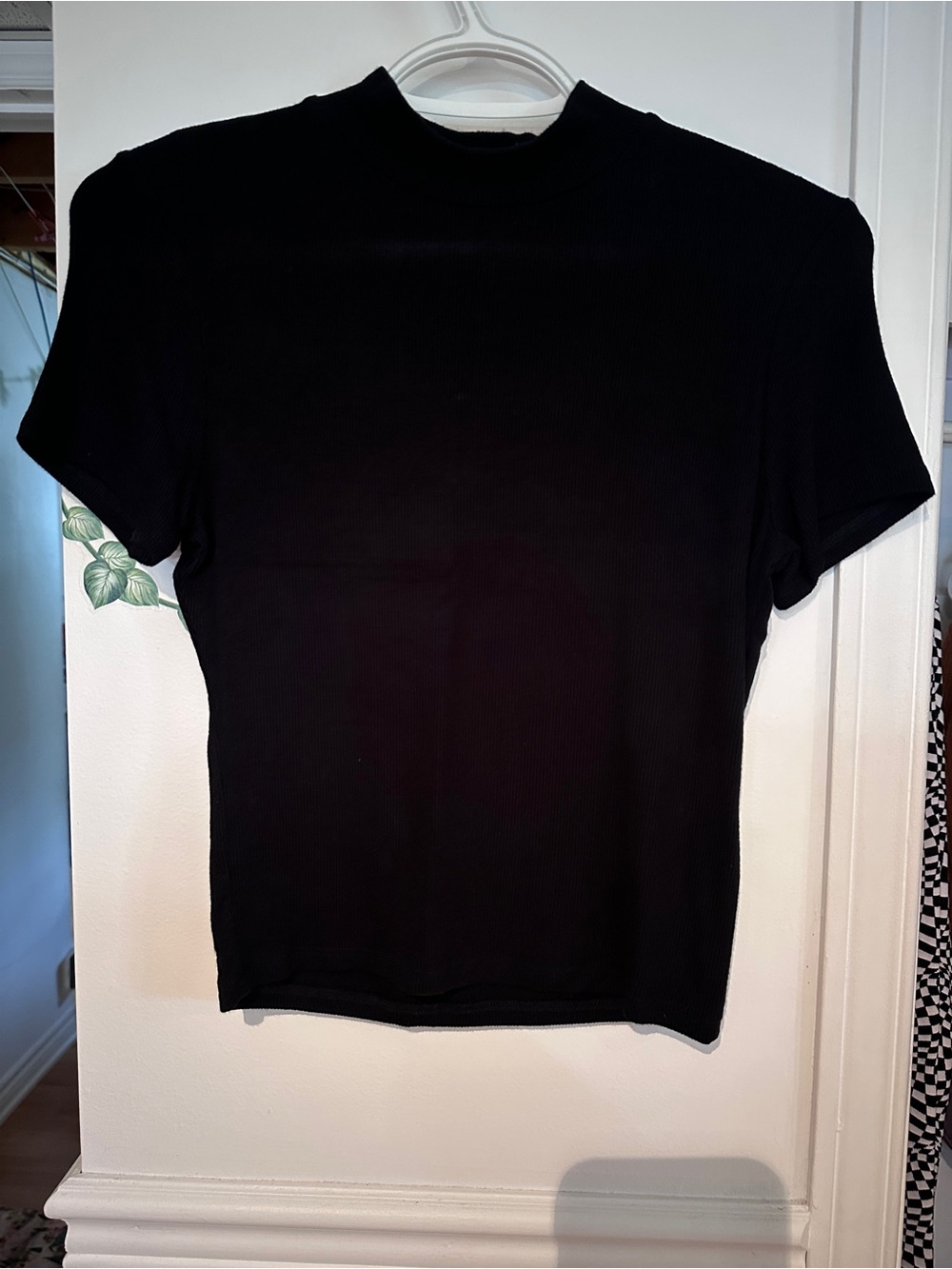 Streetwear Society Black Ribbed Mock Neck Tee